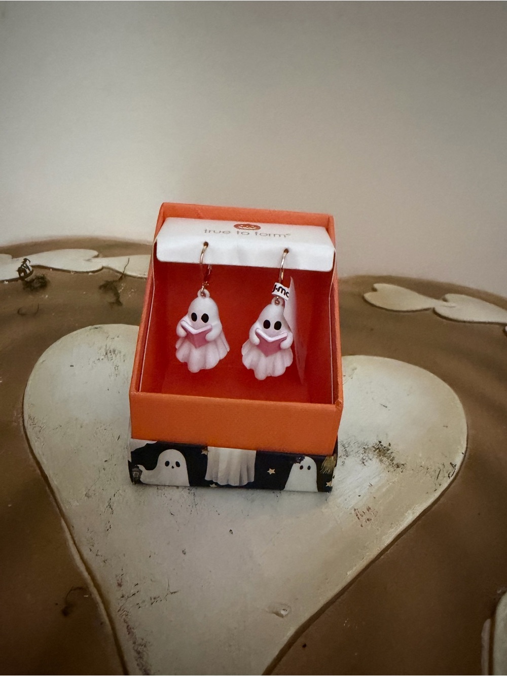 True to Form Halloween Ghosts Reading Books Dangle Earrings